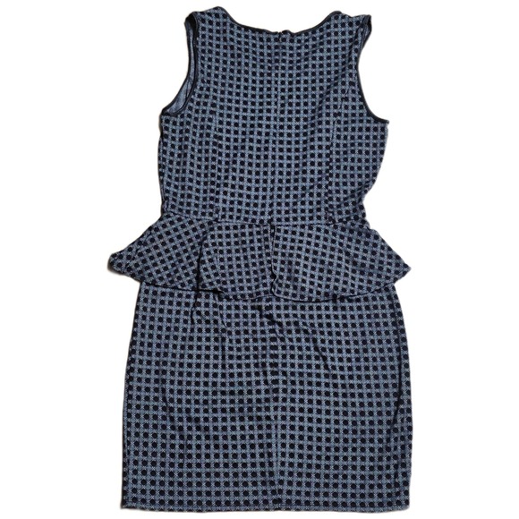 MAX STUDIO Sheath Peplum Dress Women's‎ Size M Geometric Black Gray Sleeveless - Picture 2 of 5